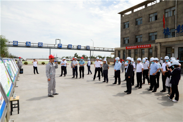 海洋之神集团复工复产促增添项目观摩聚会与会职员走进大秦国源三秦环保秦邦园区在榆项目
